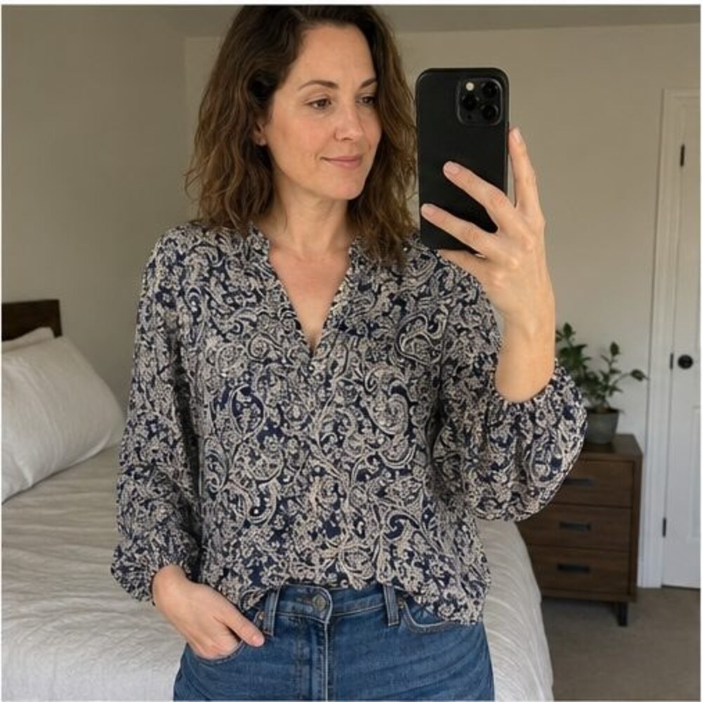 Blush Button Blouse - Picture 2 of 6